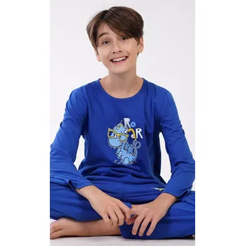 Chlapecké pyžamo Dětské pyžamo dlouhé Dinosaurus modrá 5 - 6