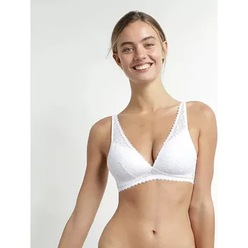 Podprsenka Dámská krajková vyztužená podprsenka bez kostic DIM TRIANGLE SOFT PADDED BRA - DIM - bílá 75 A