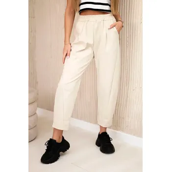 Dámské kalhoty Kalhoty s kapsami Summer Punto světlé béžové UNI