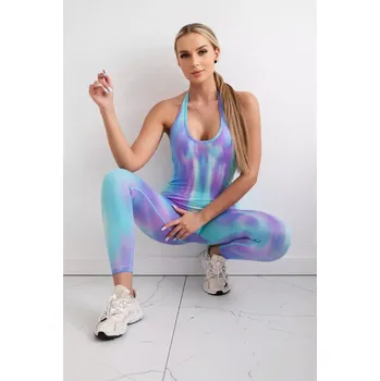 Dámský overall Fitness oblek s klikem fialový S/M