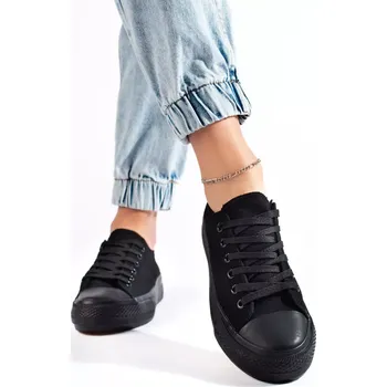 Dámské tenisky Pohodlné tenisky černé dámské bez podpatku 37