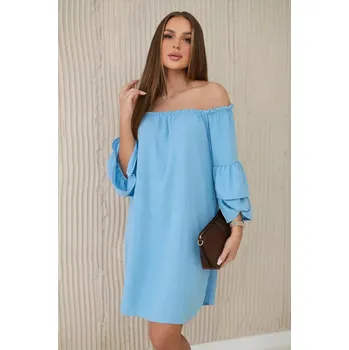 Dámské šaty Španělské šaty s volánky na rukávu modrý UNI
