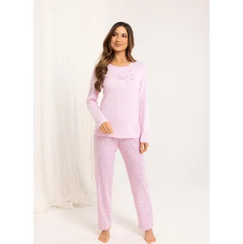 Dámské noční prádlo Pyžamo Regina 708 long/r 2XL-3XL Z25/26 dámské růžová XXL