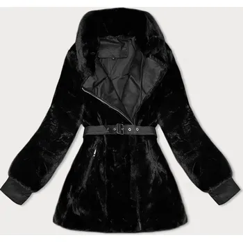 Černá dámská kožešinová bunda J Style (11Z8075) odstíny černé XL (42)