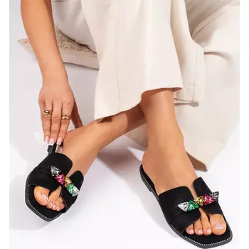 Dámské žabky Originální nazouváky černé dámské bez podpatku 38