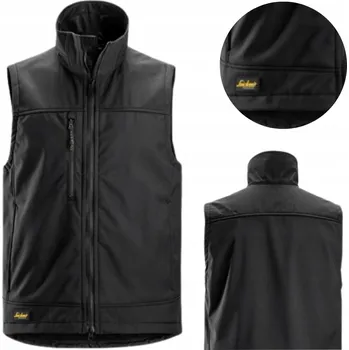 Pánská vesta Snickers Pracovní vesta Softshell Stretch - Černá