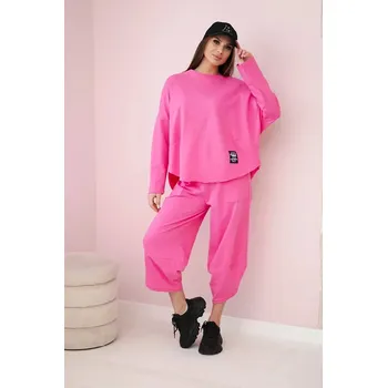 Dámská halenka Bavlněná mikina kalhoty set světle růžová UNI