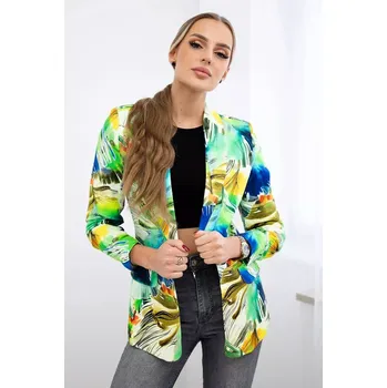 Bavlněná bunda s barevným potiskem zelený L