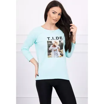 Dámská halenka Halenka s potiskem Tide v mátové barvě UNI