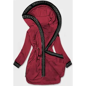 Tmavě červená tenká dámská bunda s ozdobnou lemovkou S'West (B8140-27) odstíny červené 48