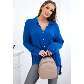 Dámská košile Bavlněná mušelínová košile chrpově modrá UNI