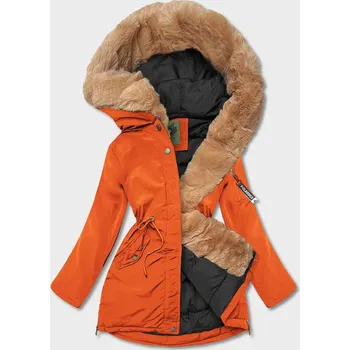 Oranžová dámská zimní bunda parka (CAN-588) odstíny oranžové XXL (44)