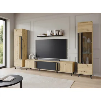 Obývací stěna Obývací stěna Kegalo II, Barva: dub artisan / grafit černý + dub artisan, Osvětlení: bez osvětlení MIRJAN 5903211434396