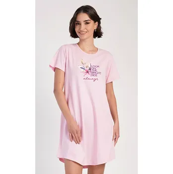 Dámská noční košile s krátkým rukávem Elizabeth světle lososová XL