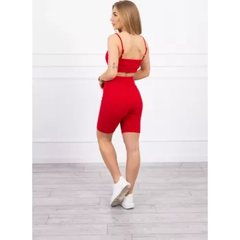 Dámská halenka Souprava s kalhotami s vysokým pasem červená UNI