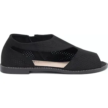 Dámské sandále Trendy dámské sandály černé na plochém podpatku 39