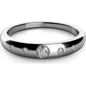 Prsten Couple, Decentní prsten Nika z bílého zlata se zirkony, vel. 55, prům. 17.5 mm, 585-68-1-0502.1B00.0.55.001