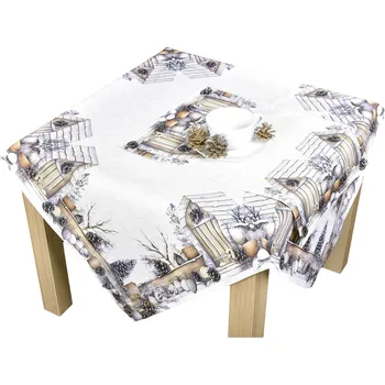 Ubrus vánoční, Domečky a šišky