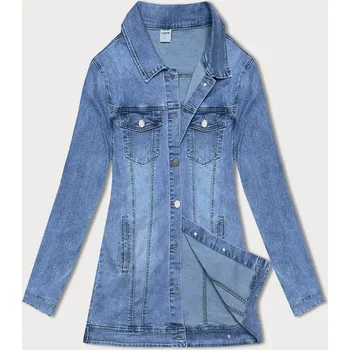 Světle modrá dlouhá džínová bunda (GD8750-LK) odstíny modré XXL (44)