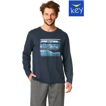 Pánské pyžamo PÁNSKÉ PYŽAMO MNS 862 B22 tmavě modrošedá XL