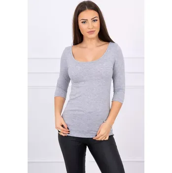 Dámská halenka Halenka s kulatým výstřihem šedá melanžová UNI