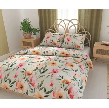 Povlečení Povlečení bavlněný satén, Floralis, 1 ks 140 x 200/ 1 ks 70 x 90 cm