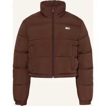 Dámský kabát Tommy Jeans Dámská Prošívaná Bunda, tmavě hnědá, 40