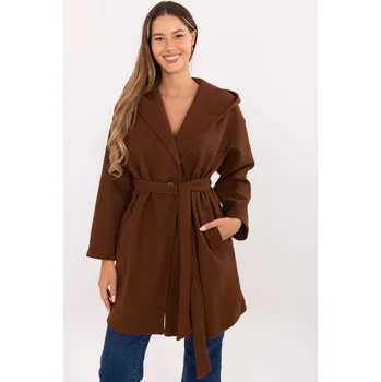 Dámský kabát Hnědý dámský krátký kabát s podšívkou IT-PL-A9587.00-brown Velikost: ONE SIZE