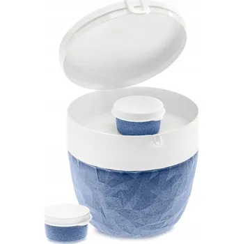 Svačinový box OBĚDOVÝ BOX modrý 14x13 cm BENTO CLUB