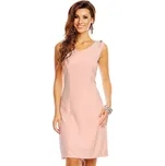 Společenské šaty značkové moderní střih s ozdobnými zipy na ramenou růžové - Růžová / XL - J&J černá S