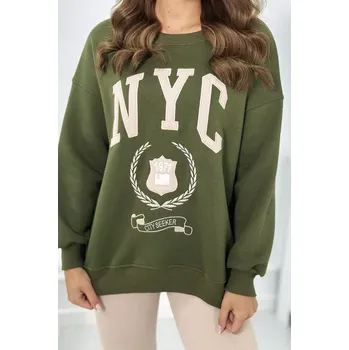 Dámská halenka Bavlněná souprava, zateplená mikina + legíny khaki UNI