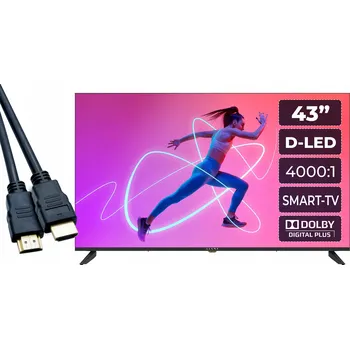 Televizor LED Televize Kiano 43" + HDMI Kabel 43" 4K UHD černá