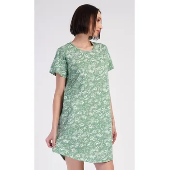 Dámská noční košile s krátkým rukávem Hawaii zelená XL