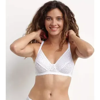 Podprsenka Dámská podprsenka bez kostic DIM DAILY DENTELLE WIREFREE SOFT CUP BRA - DIM - bílá 85 B