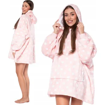 Pánská mikina Deka Oversize Mikina XXL s kapucí Mikinová Deka Sherpa Růžová