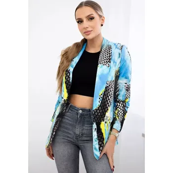 Bavlněná bunda s barevným potiskem modrý XL