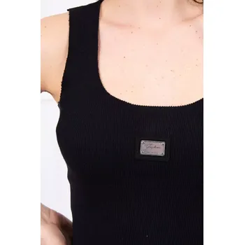 Žebrovaná blůza s třpytkami černá UNI