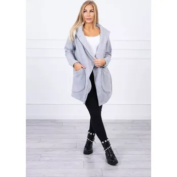 Dámská mikina Zateplená mikina s asymetrickým zipem šedá UNI