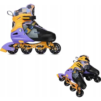 Kolečkové brusle Brusle 2v1 žluté Nils Extreme L 39-42 nastavitelné pohodlné