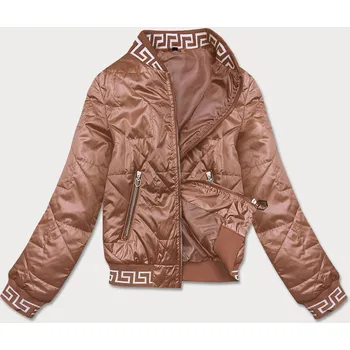 Dámská bunda typu "bomber" v karamelové barvě (B8123-14) odstíny hnědé L (40)