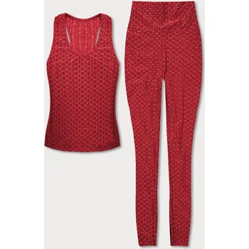 Dámská halenka Červený sportovní komplet - top a legíny (YW88037-5) odstíny červené M (38)