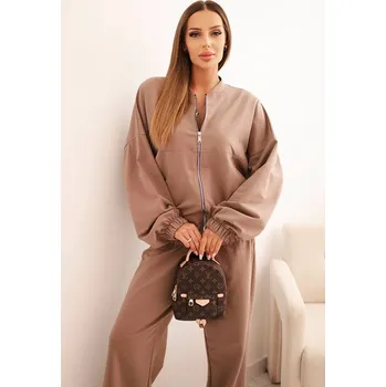 Dámská halenka Dámská souprava bavlněná s širokými nohavicemi a mikinou na zip fango UNI