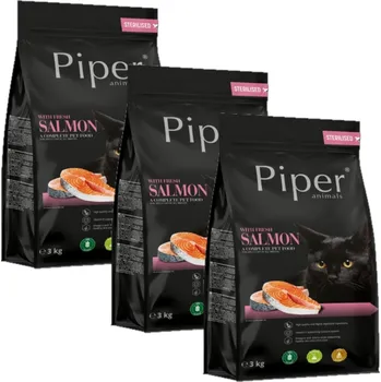 Krmivo pro kočku DOLINA NOTECI Piper Animals s lososem pro sterilizované kočky 3x3kg