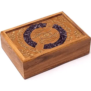 Úložný box Milujeme Kameny Ametyst a léčivé ruce - dřevěná truhlička 533423