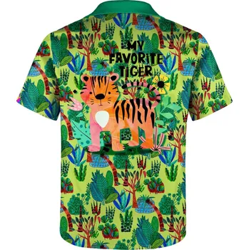 Dámská košile Košile dětské - SH-K1591 - Mr. GUGU & Miss GO - Gemini 8/10 zelená-potisk