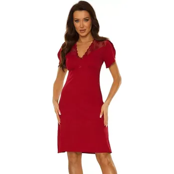 Dámská noční košile De Lafense 754 Lilian kr/r 3XL-4XL černá 3XL