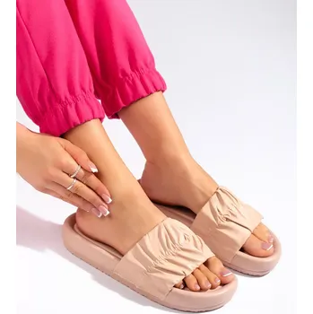 Dámské žabky Módní hnědé dámské nazouváky bez podpatku 38