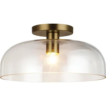 Stropní svítidlo Sylvia – zlatý kov & čiré sklo