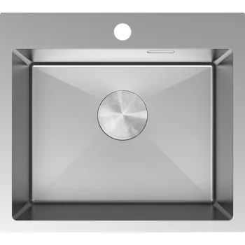 Granitový dřez Mexen Solix nerezový dřez 1-komorový 500 x 450 mm, inox - 6402501000-01 Ocelové dřezy