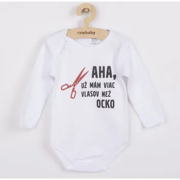 Kojenecký body Body s potiskem New Baby Viac vlasov než ocko - Velikost 50